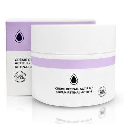 Crème Visage BIO 50 ml : Retinal + Vitamine C  • Végan • 98% d’origine naturelle • 8 Actions en 1 • Anti Rides Puissant Immediat