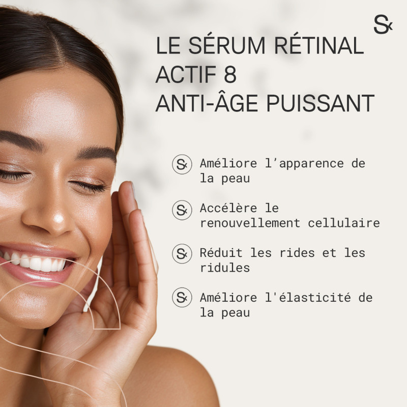 Facial Serum 30 ML: Retinol - Vitamin D - Bakuchiol - 99% natural origin - Immediate Powerful Anti-Wrinkle action