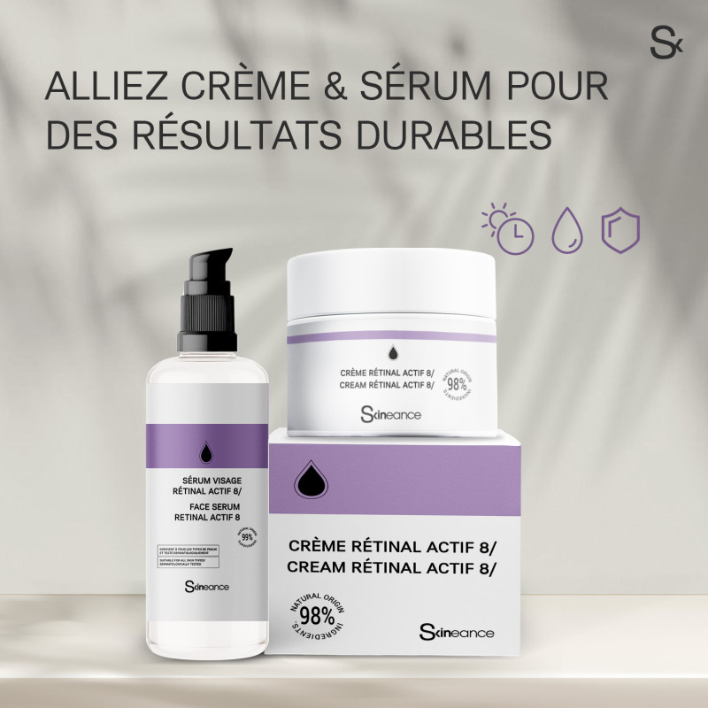 Facial Serum 30 ML: Retinol - Vitamin D - Bakuchiol - 99% natural origin - Immediate Powerful Anti-Wrinkle action