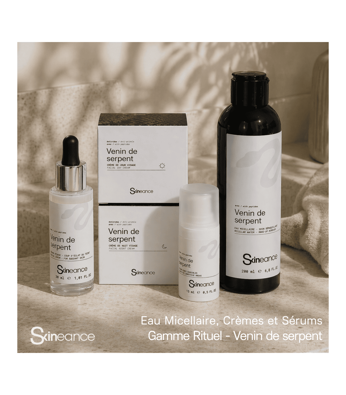 Notre cure complète aux peptides de veni de serpent - Soins cosmétiques Skineance